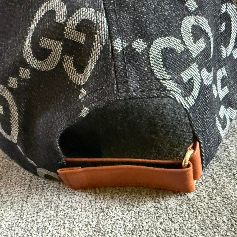 Gucci Denim Black and Tan Monogram Hat - Picture 3 of 4